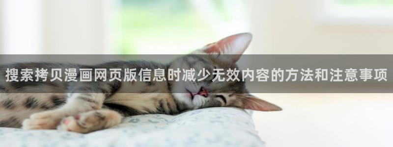 免费漫画网站推荐:搜索拷贝漫画网页版信息时减少无效内容的方法和注意事项