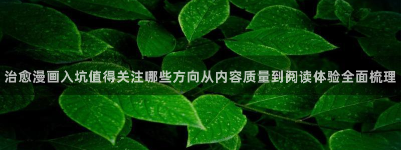 漫画全集:治愈漫画入坑值得关注哪些方向从内容质量到阅读体验全面梳理